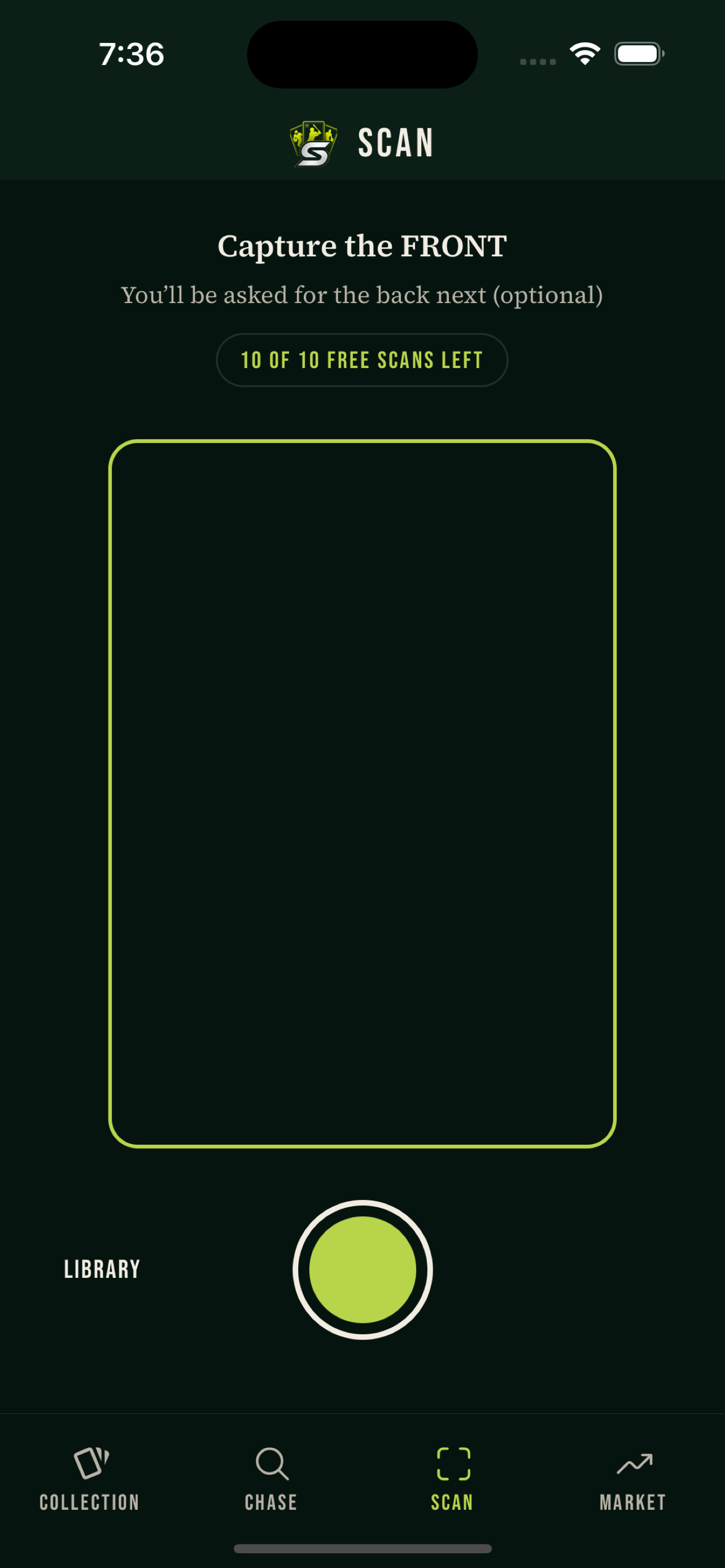 Scout AI scan screen
